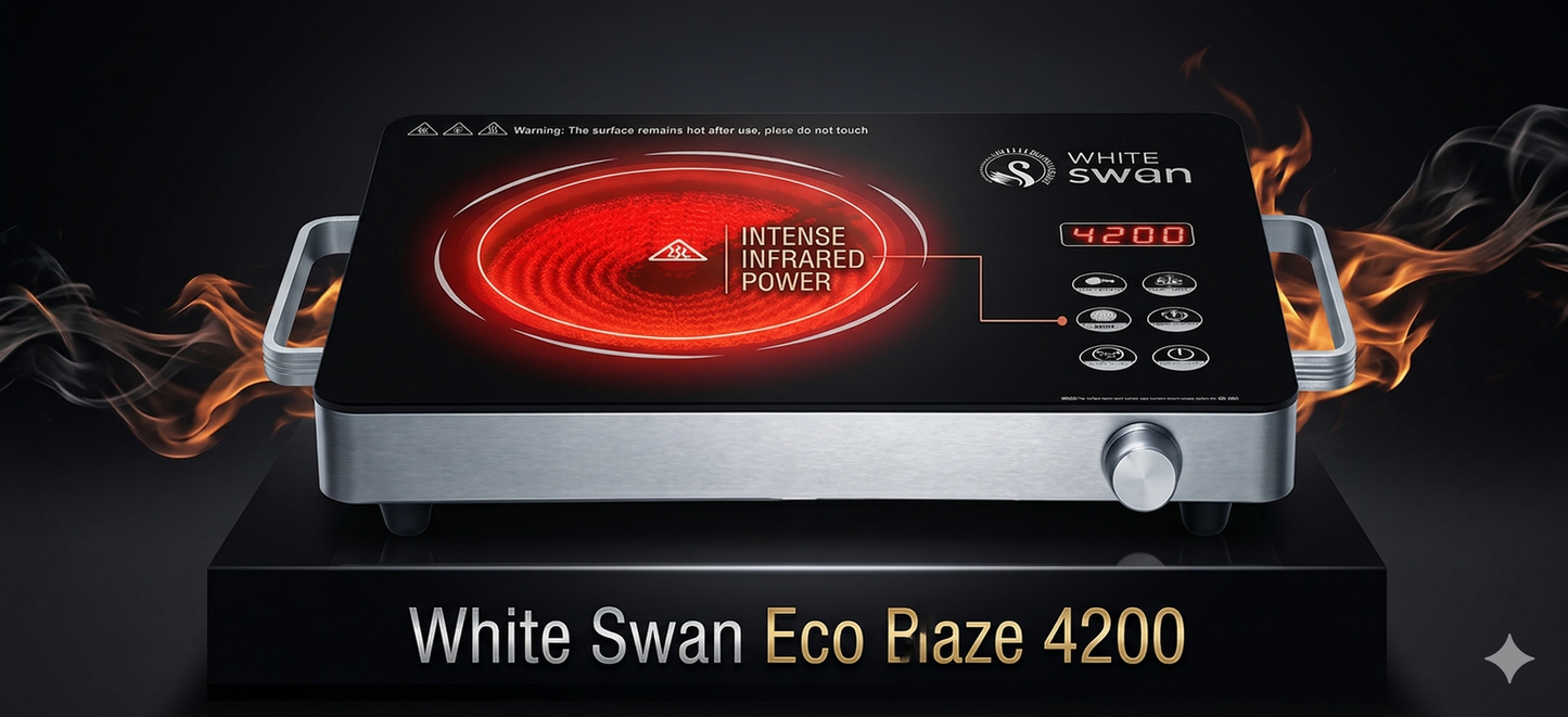 White Swan Eco Blaze 1200W Infrared Cooker Portable Electric Stove #