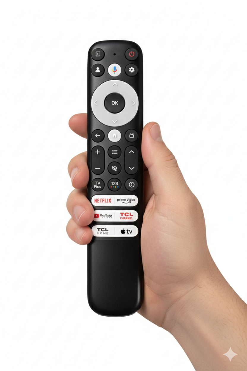 Original TCL Smart TV Voice Remote Control with Google Assistant | Netflix, Prime Video & YouTube Hotkeys