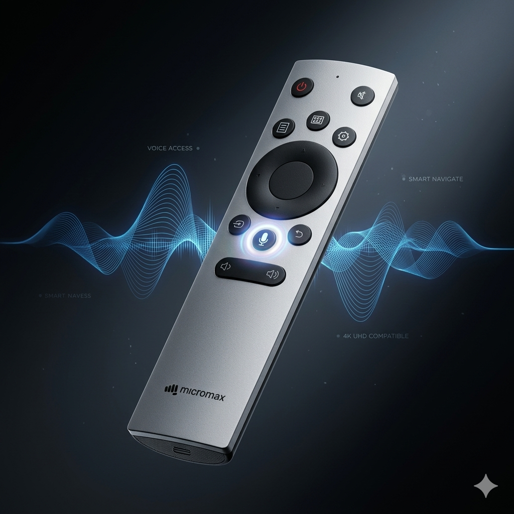 Micromax Smart LED TV Remote Control with Voice Function & Quick Access Buttons #