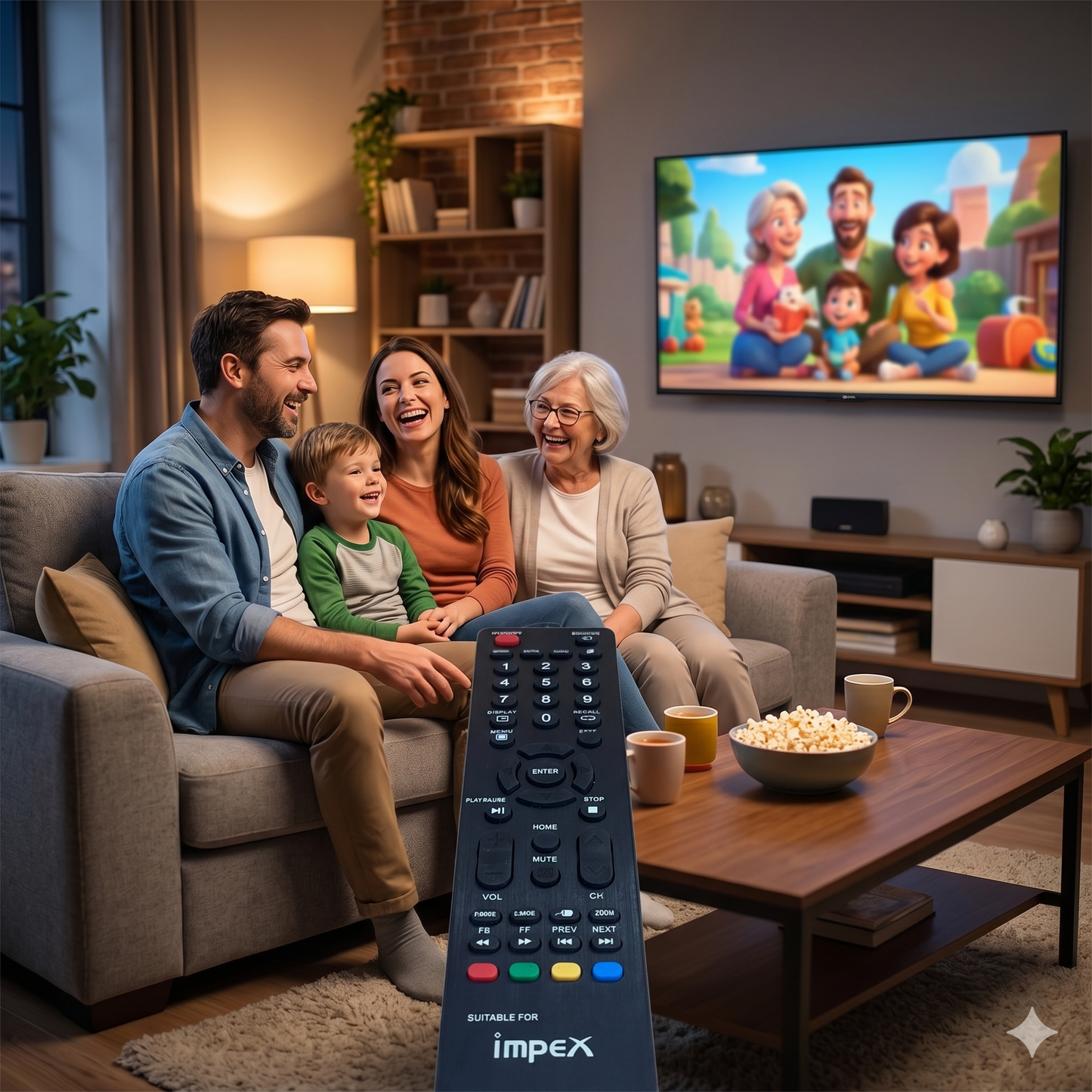 Impex LED LCD TV Remote Control – Compatible Replacement for Impex Smart TVs