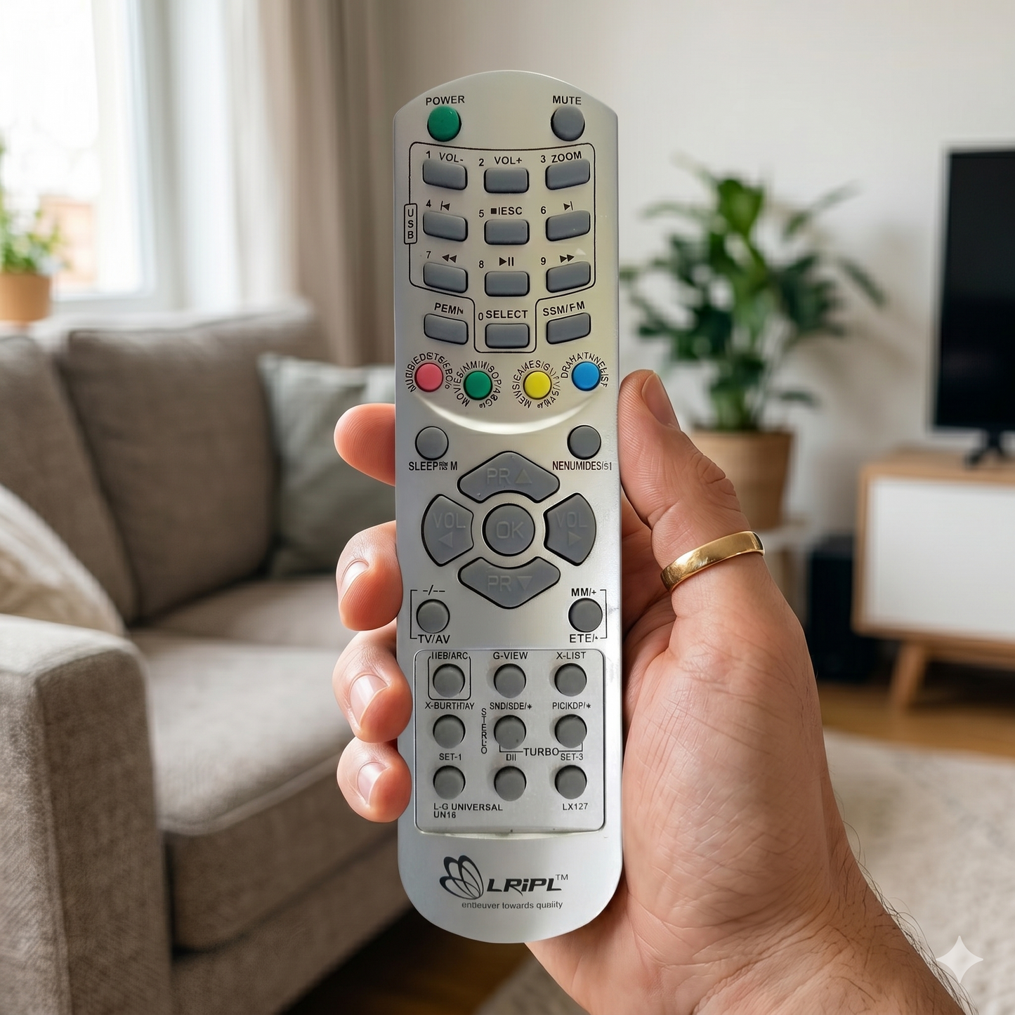 LG TV Remote TV14 back view — 2 AAA batteries India Faritha