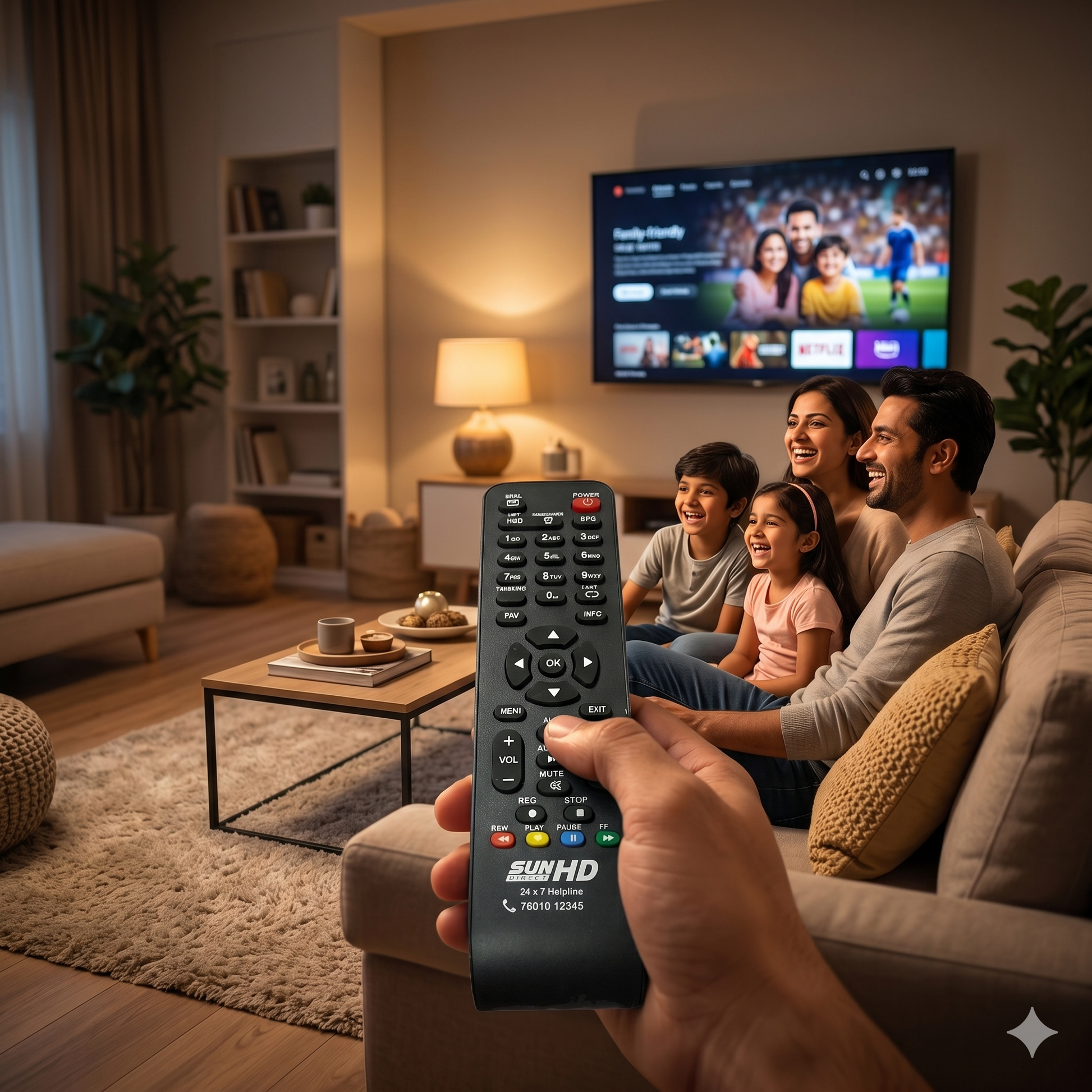 Aiwa Smart TV Remote buttons — Netflix YouTube OTT shortcuts India Faritha 2026