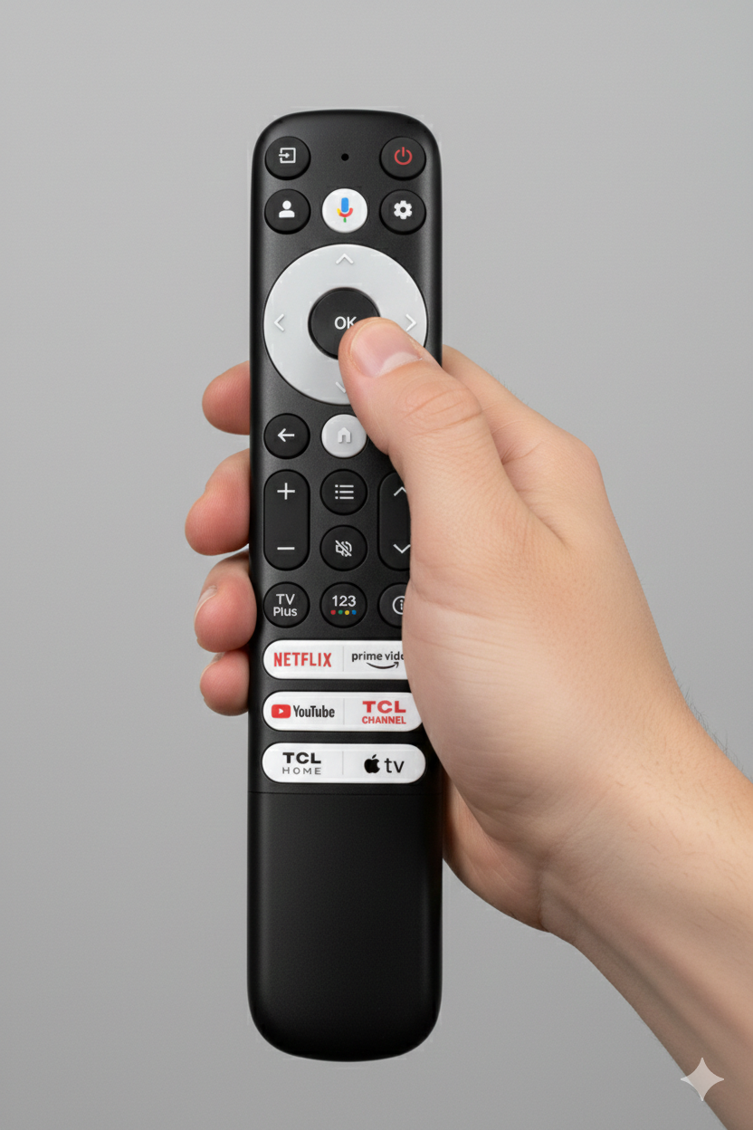 Original TCL Smart TV Voice Remote Control with Google Assistant | Netflix, Prime Video & YouTube Hotkeys