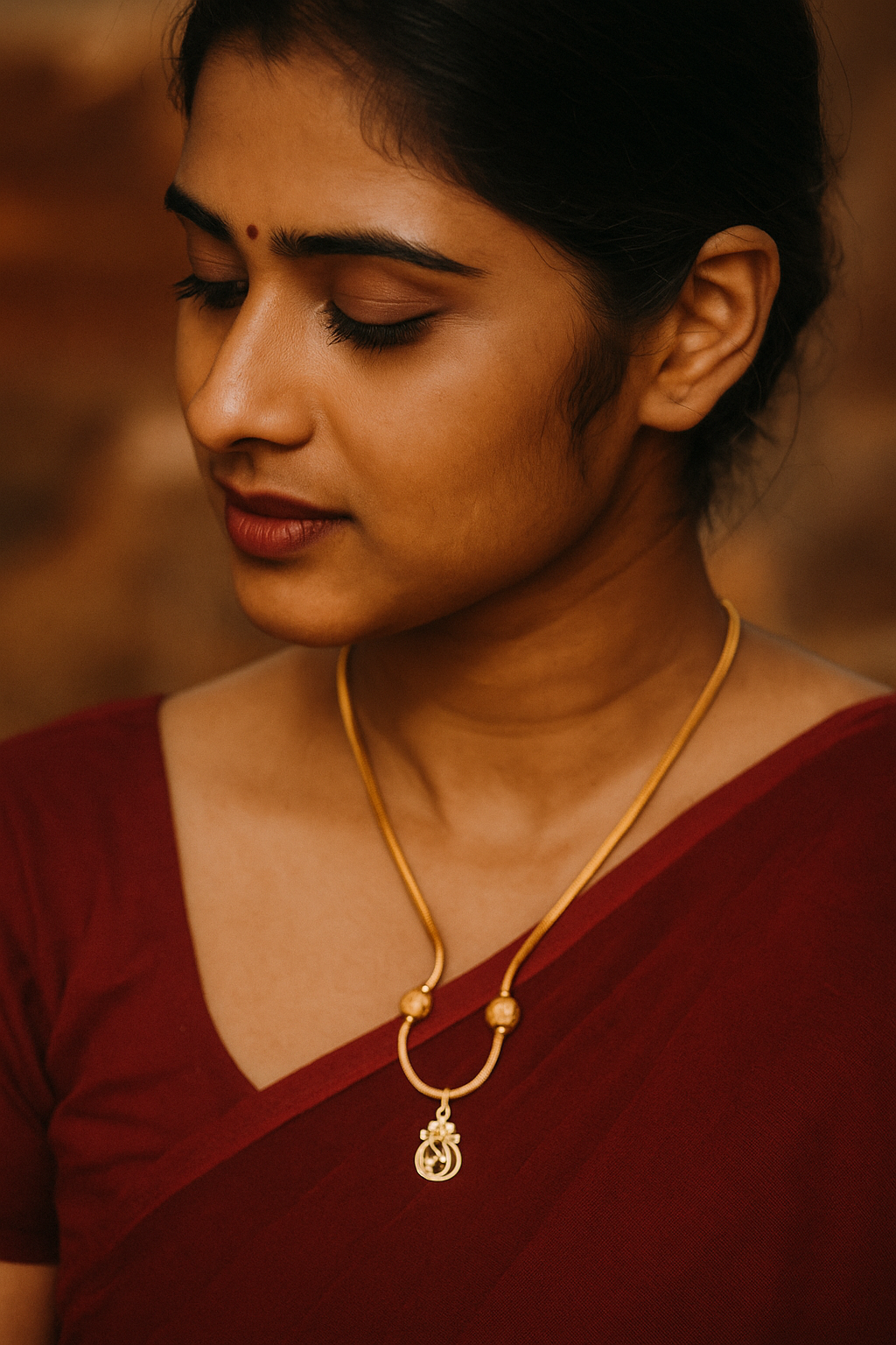 Original Imported Micro Gold Plated Mugappu Chain – MOP Pendant Design for Women