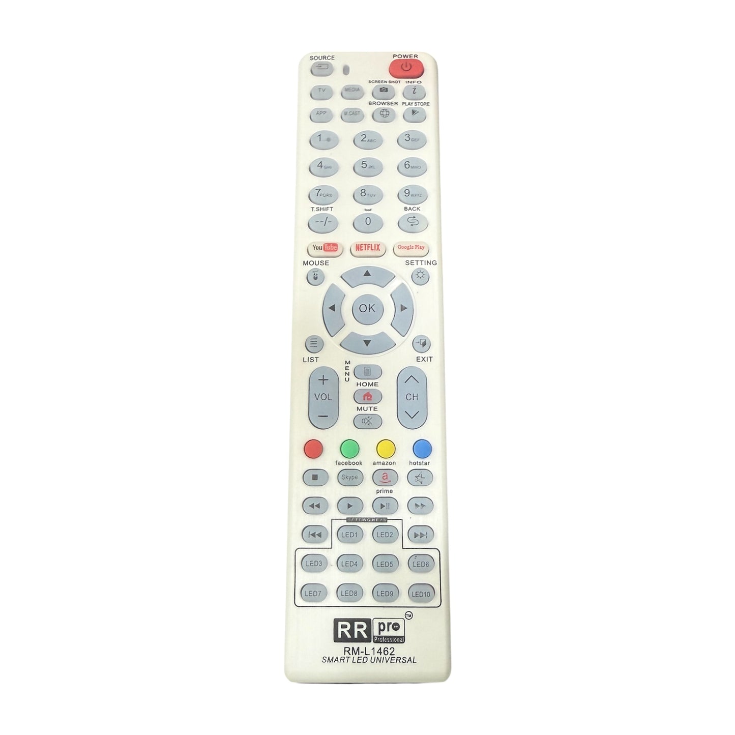 “RR Pro RML-1462++ Universal Smart TV Remote | Unbreakable Remote for Indian & Chinese LED TVs | Supports YouTube, Netflix & Google Play”