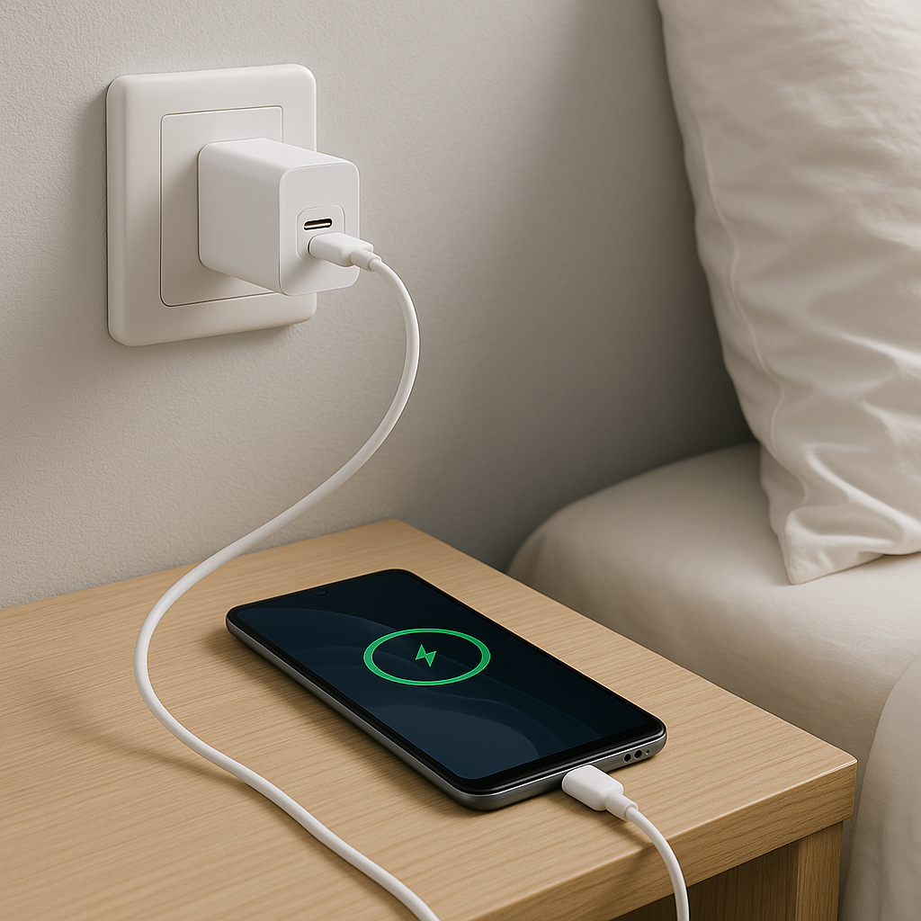 Dual USB Super Fast Charger with USB Cable for All Smart Phones (White)