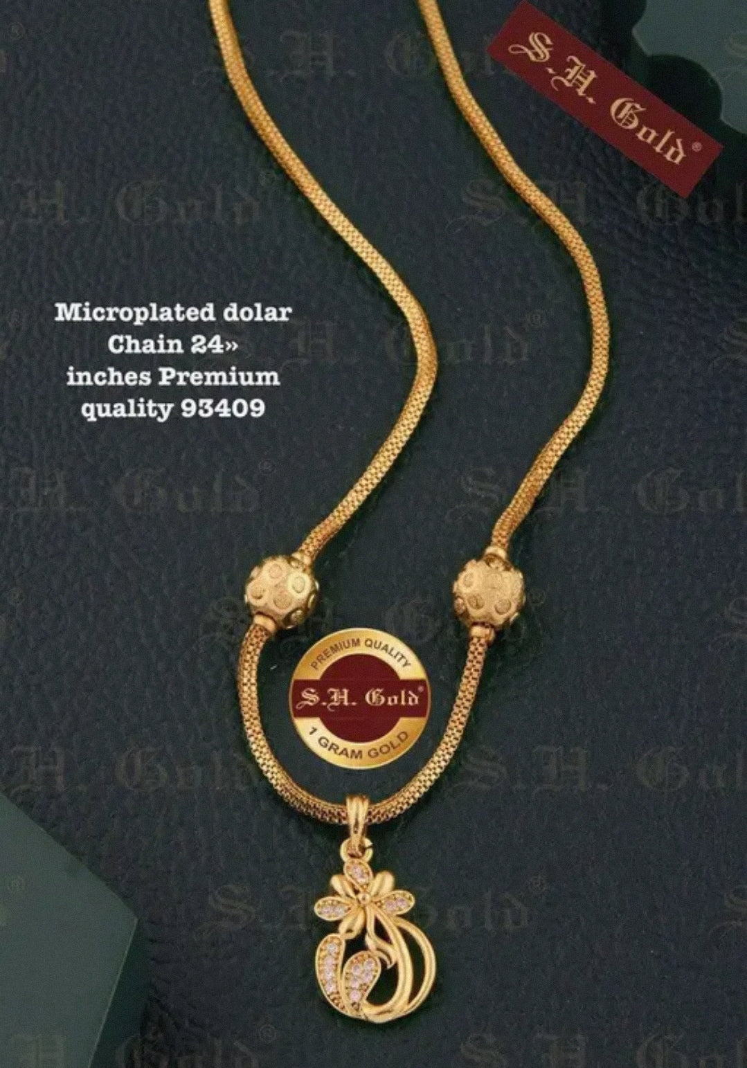 Original Imported Micro Gold Plated Mugappu Chain – MOP Pendant Design for Women