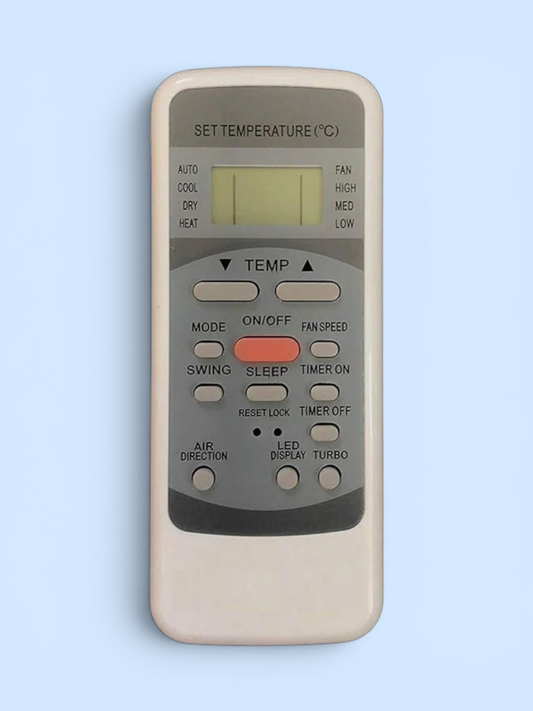 Onida AC Remote Control compatible replacement — front view, works all Onida split window AC India Faritha