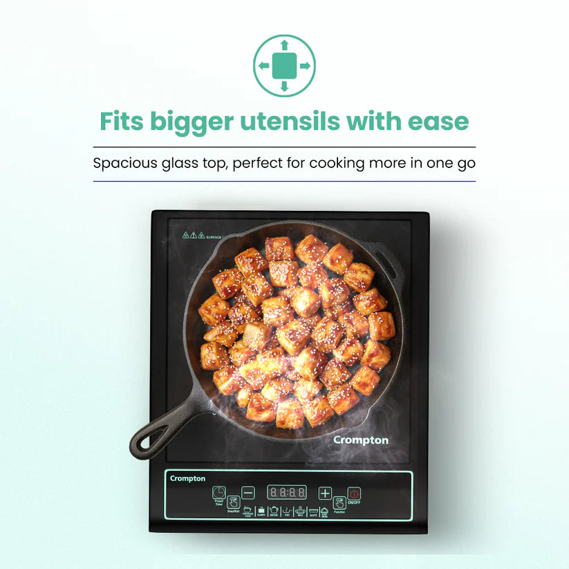 Crompton Instaserve 1200W Induction Cooktop with Push Button Controls & LED Display #