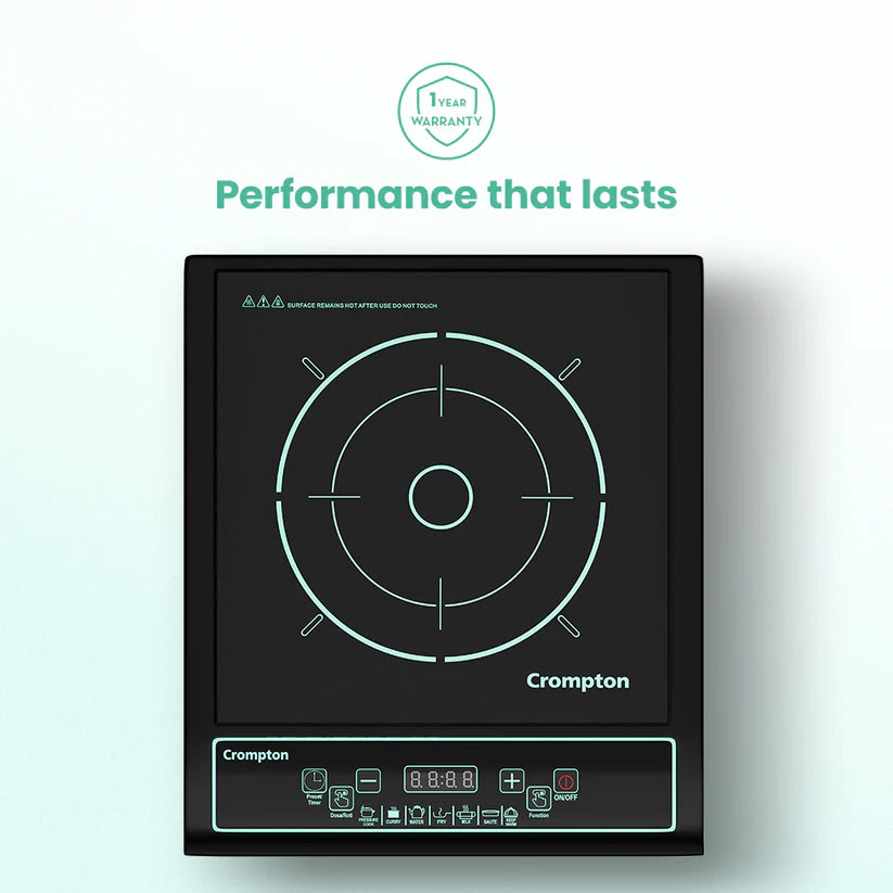 Crompton Instaserve 1200W Induction Cooktop with Push Button Controls & LED Display #