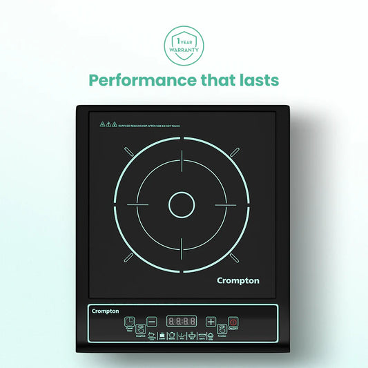 Crompton Instaserve 1200W Induction Cooktop with Push Button Controls & LED Display #