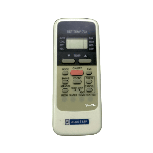 Blue Star AC Remote Model 78 AC22 front view — compatible replacement India Faritha 2026