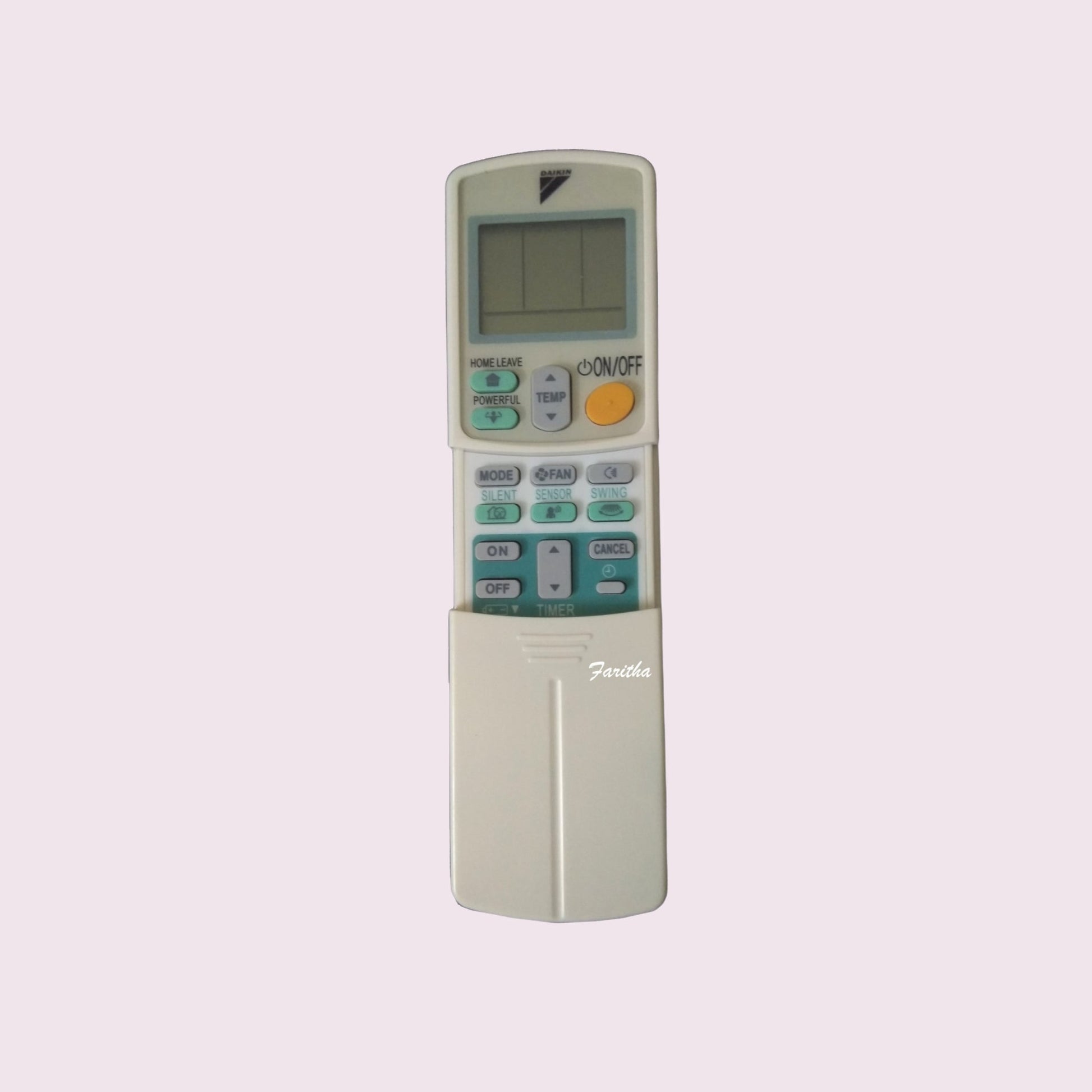 Daikin AC Remote AC92 AC59 back view — 2 AAA batteries India Faritha 2026