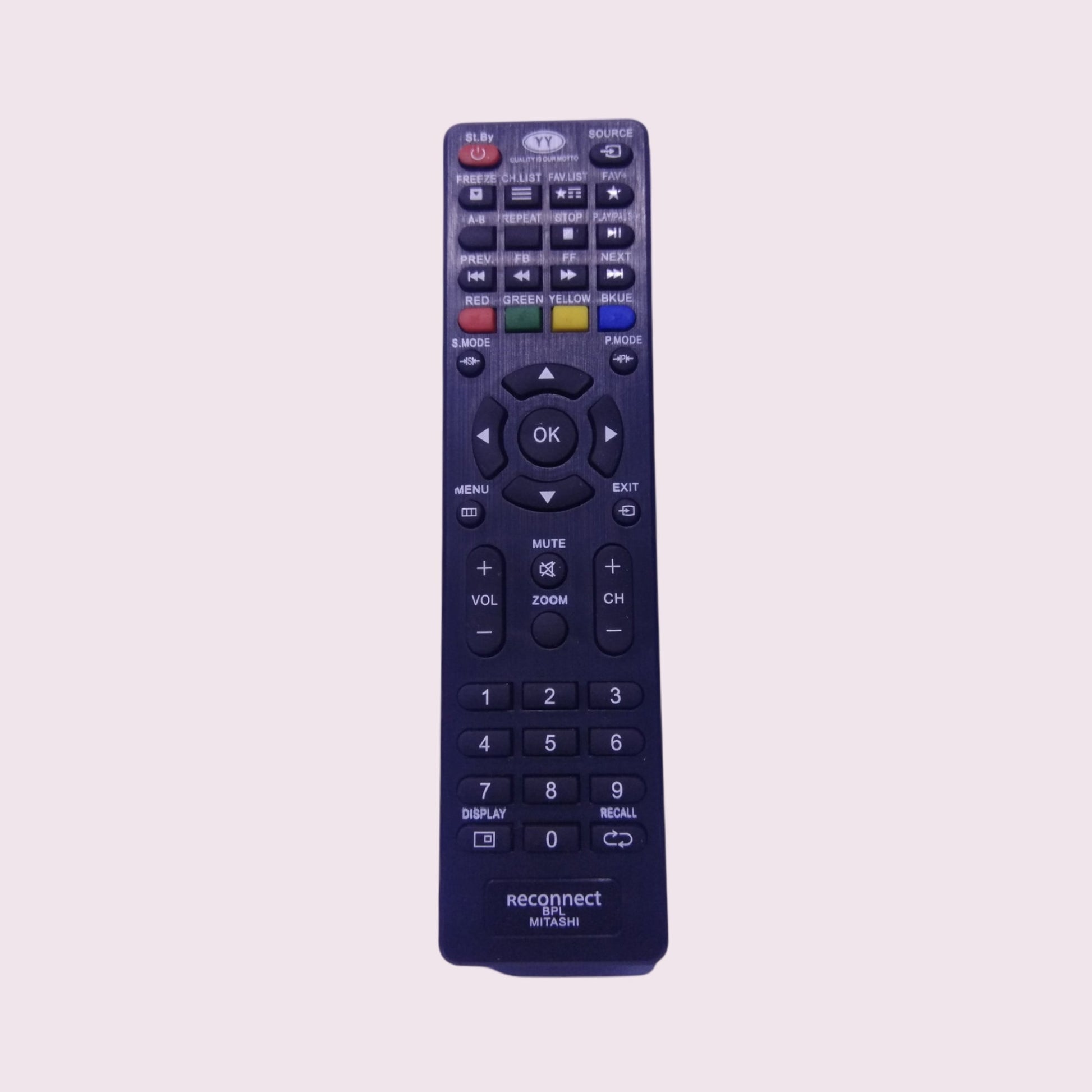 BPL Reconnect Mitashi 3-in-1 LCD TV Remote — universal India Faritha 2026