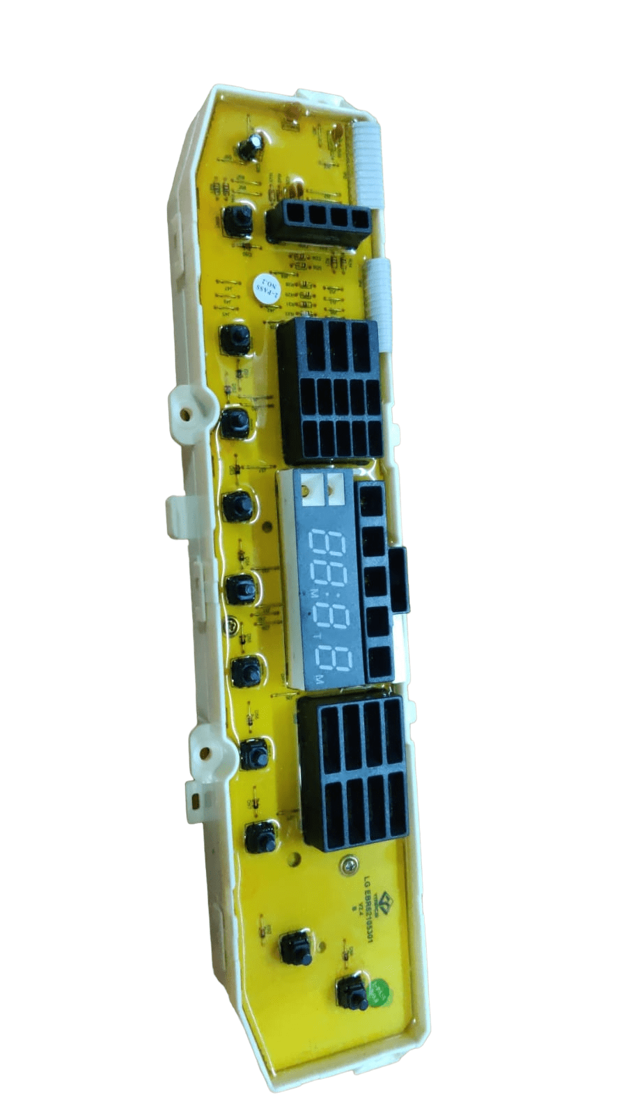 LG F1 10-button washing machine control board — circuit board close-up genuine OEM India