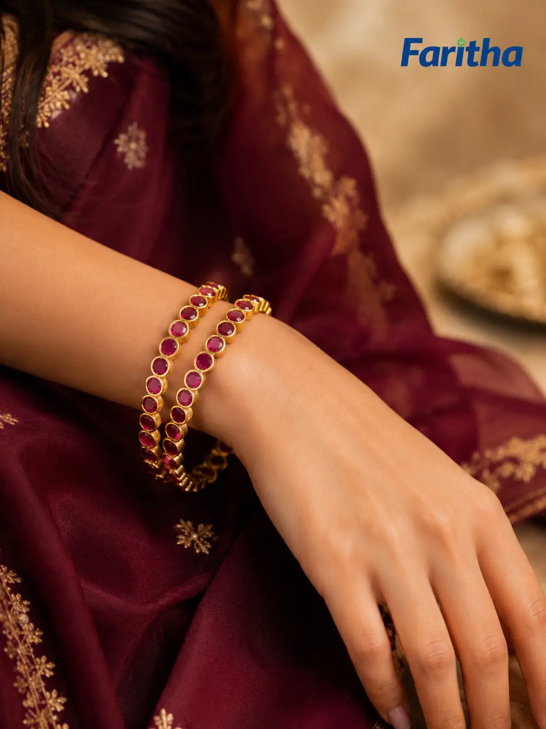 Premium Microplated Impon Panchaloha Stone Bangle 2.6 | Buy Online India
