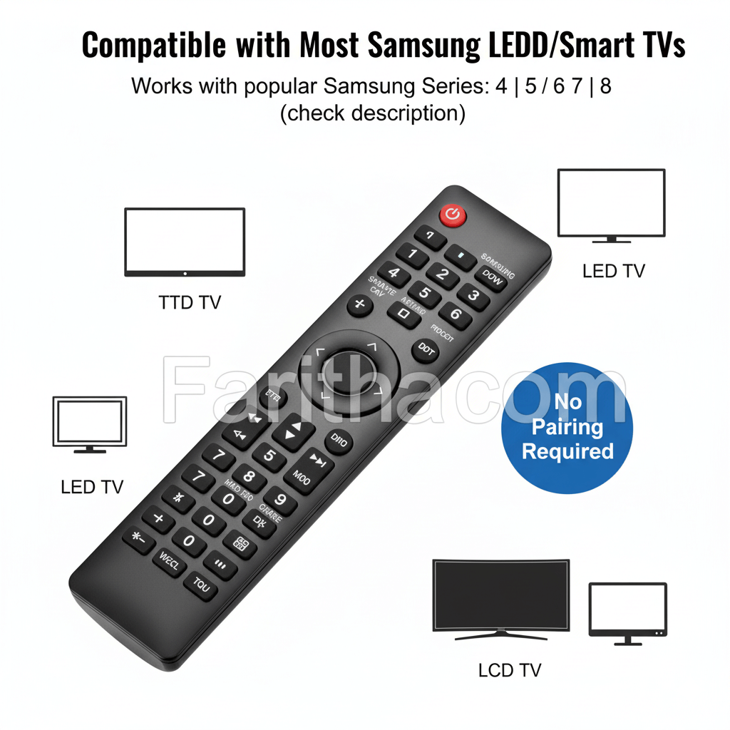 Samsung LED/LCD TV Remote Control (Model LD02) – Compatible Replacement for Samsung Smart TVs#