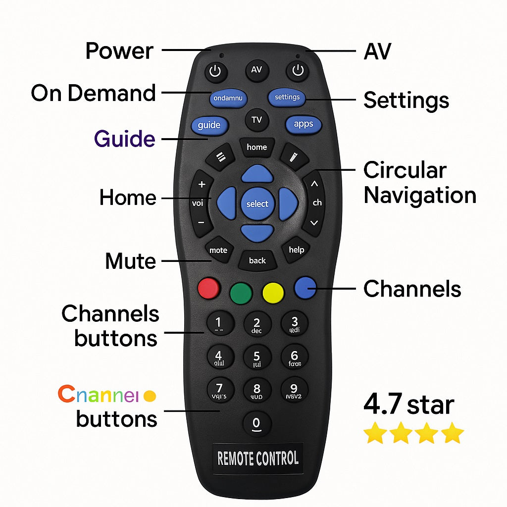 TataSky Set-Top Box Remote Control – Compatible Replacement (New)