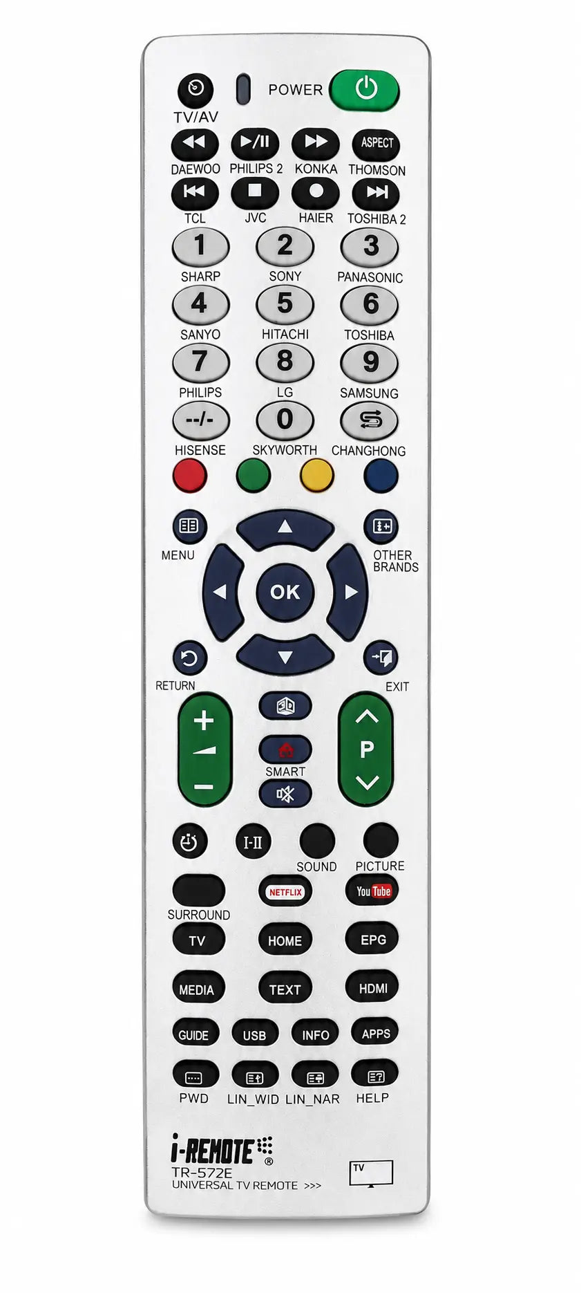 Universal Smart TV Remote Control TR-572E with Netflix & YouTube
