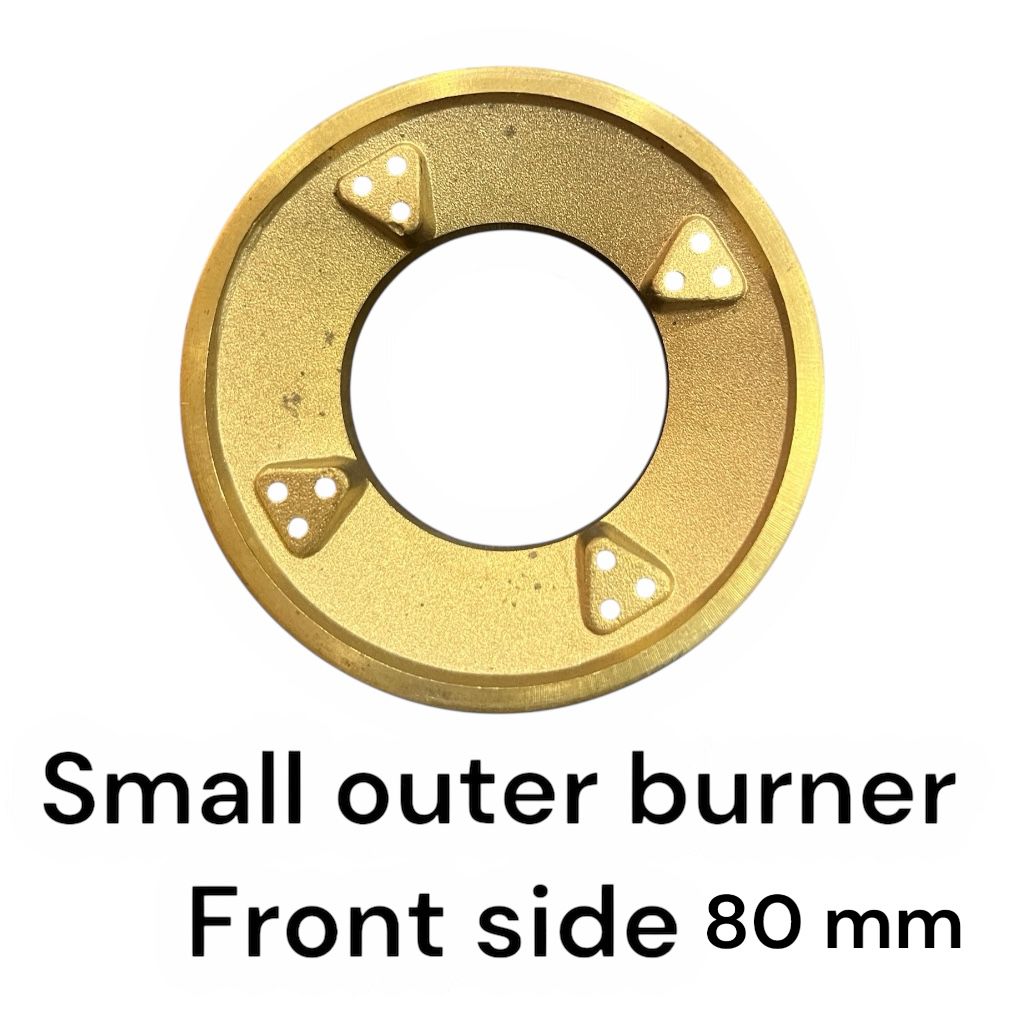 Kaff Full Brass Burner Cap & Flame Spreader Set – All Sizes for Gas Hob/Cooktop (Large 120mm, Medium 100mm, Small 80mm)#