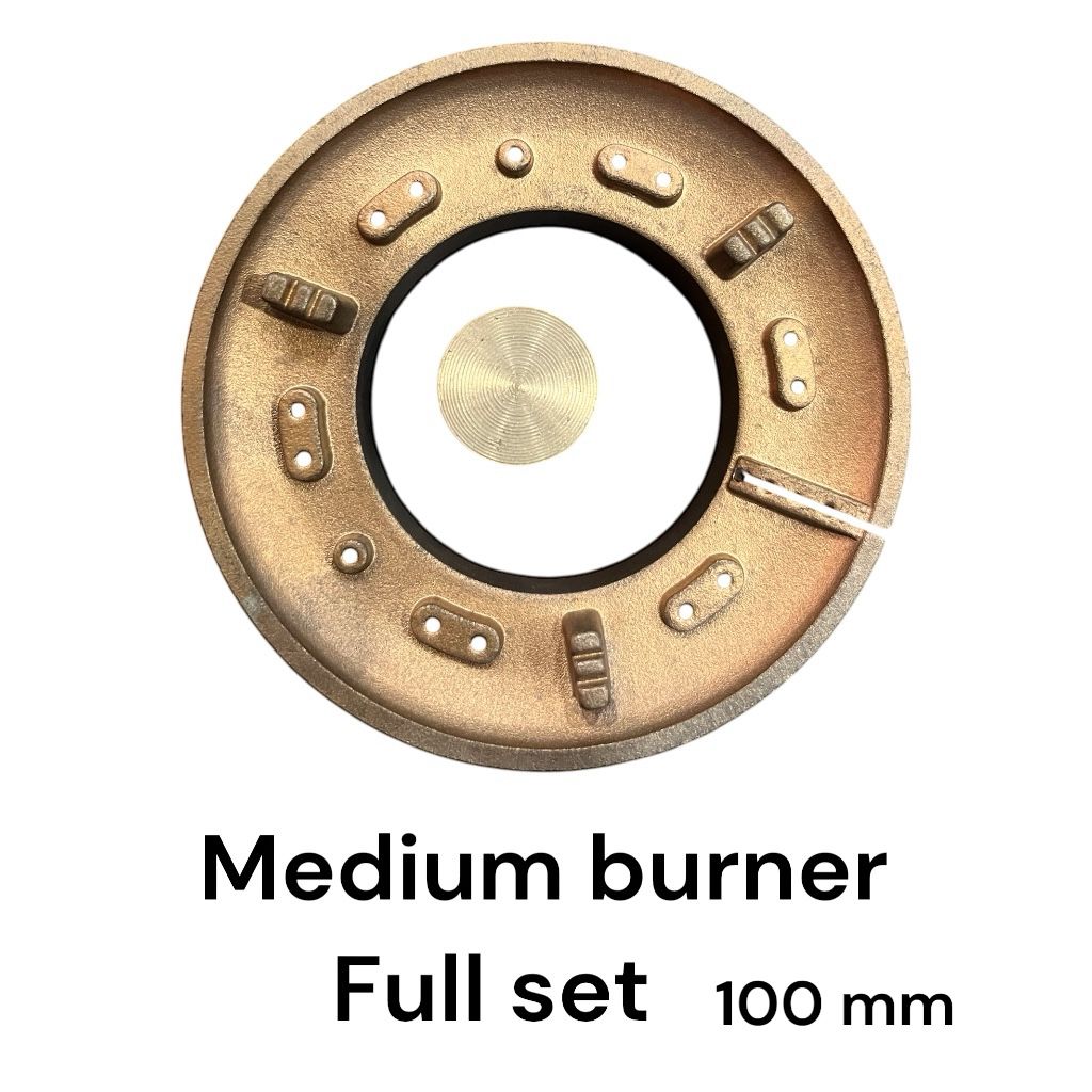 Kaff Full Brass Burner Cap & Flame Spreader Set – All Sizes for Gas Hob/Cooktop (Large 120mm, Medium 100mm, Small 80mm)#