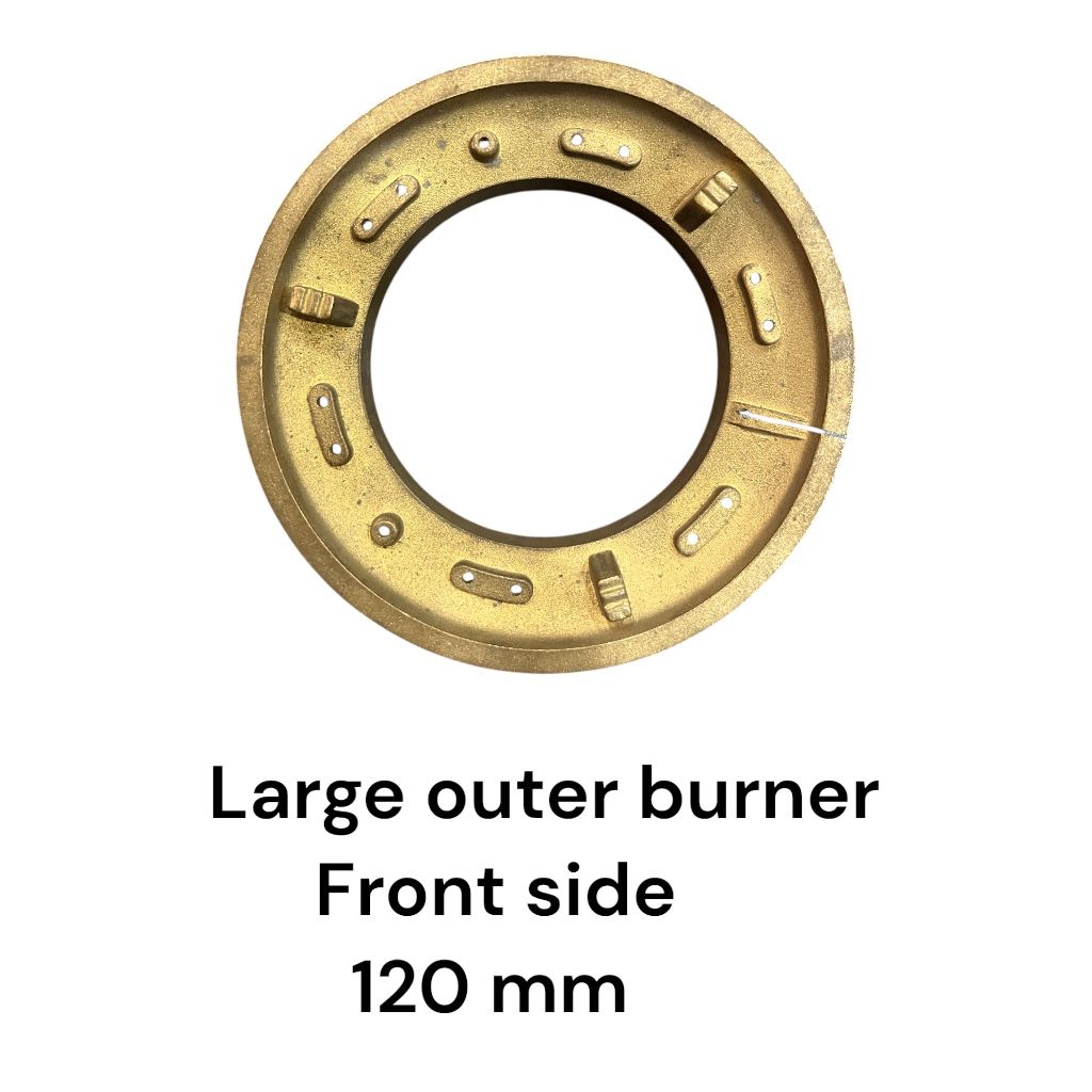 Kaff Full Brass Burner Cap & Flame Spreader Set – All Sizes for Gas Hob/Cooktop (Large 120mm, Medium 100mm, Small 80mm)#