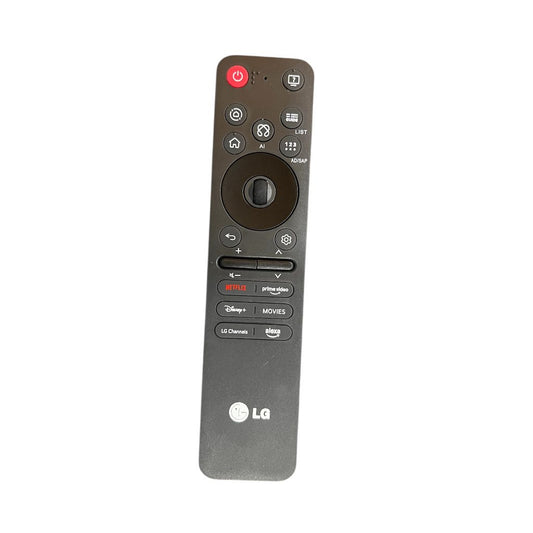 LG MRG-25 Magic Remote front view — voice OTT buttons LG Smart TV India Faritha 2026