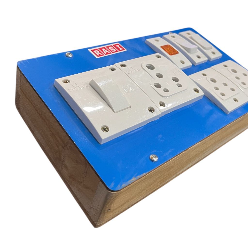 RASI Wooden Extension Switch Board with 2×5A & 1×15A Socket and Indicator