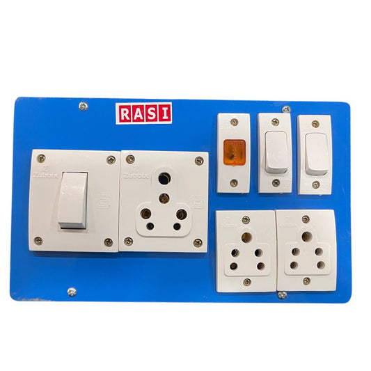RASI Wooden Extension Switch Board – 2x5A and 1x15A Socket Indicator Model 2 India