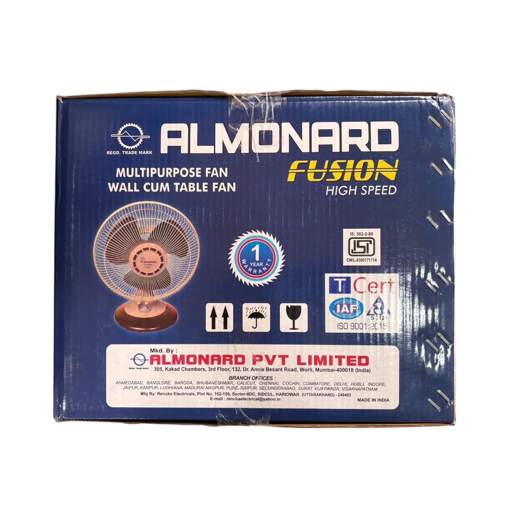 Almonard Fusion High Speed 12 Inch Wall Cum Table Fan 300mm 2300RPM #