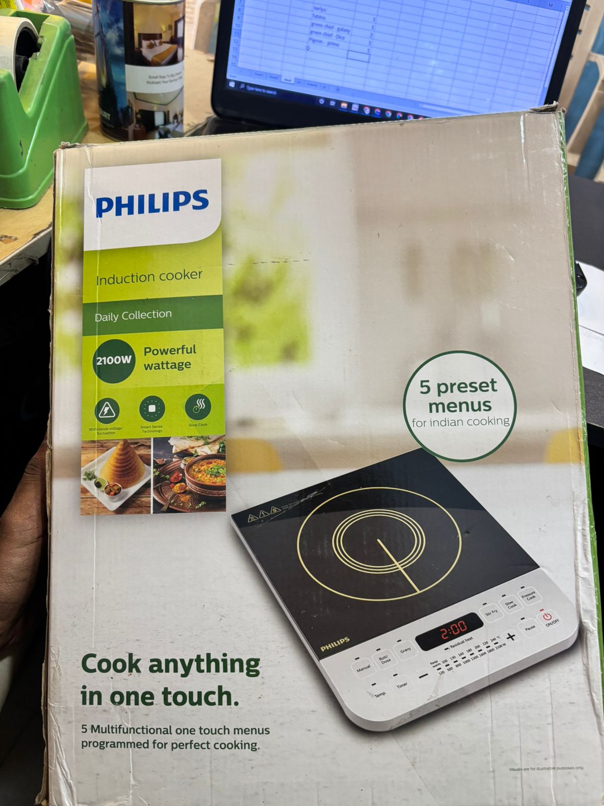 Philips HD4928 2100W Induction Cooktop Push Button Fast Heating #