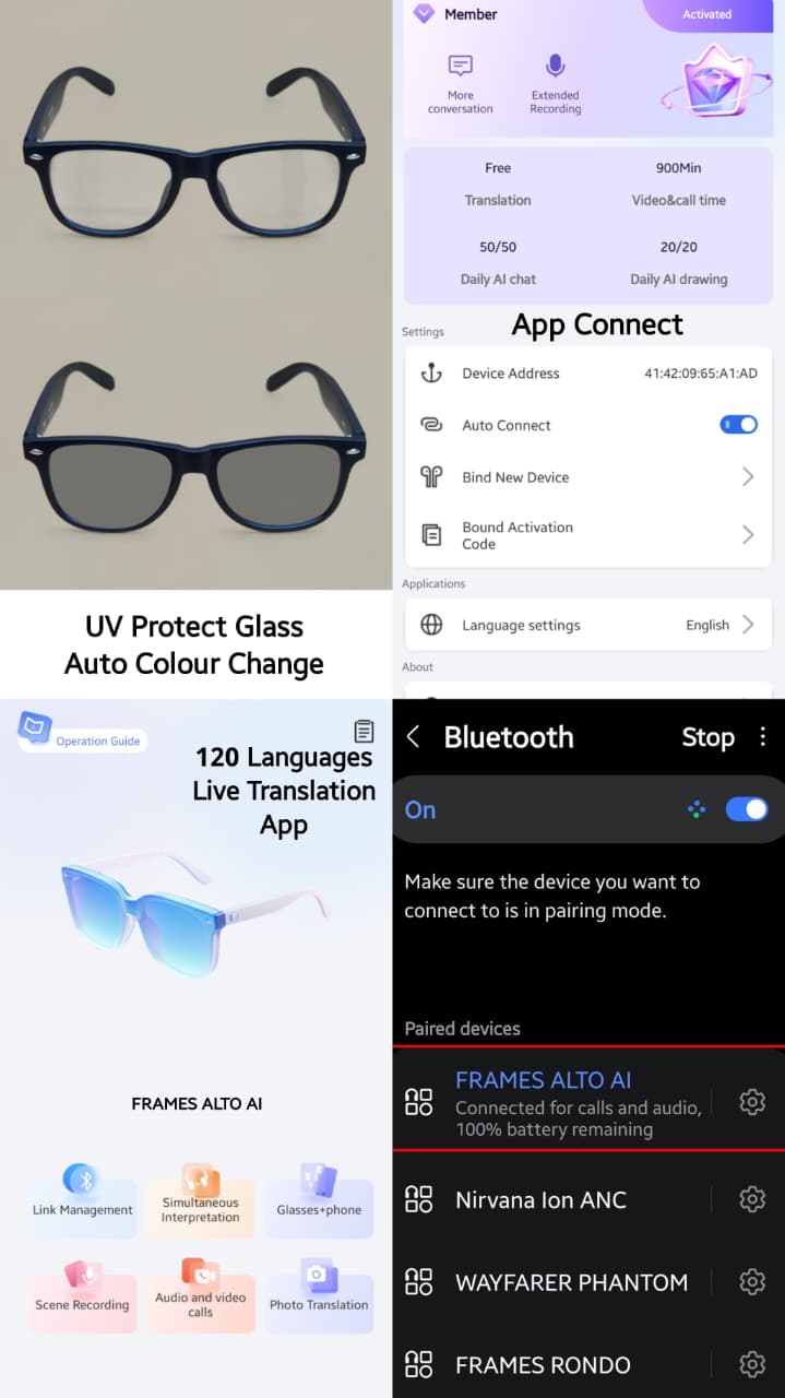 BOSE Frames Alto AI Smart Audio Glasses – Photochromic | Bluetooth 5.4 | 120+ Language Translation | Dual Stereo Speakers