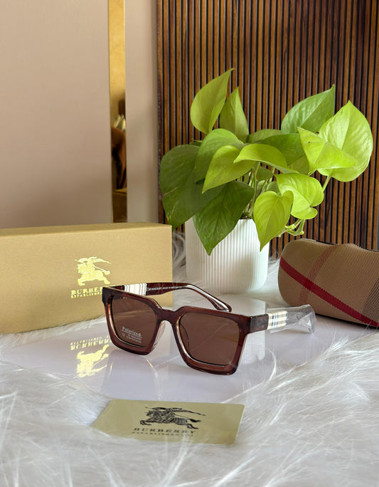 Burberry Style Polarized Square Sunglasses – UV Protection Designer Shades India