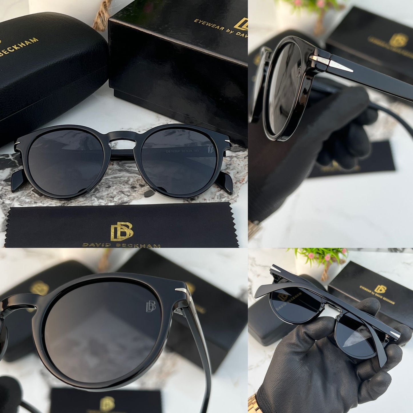 David Beckham Style Unisex Fiber Frame Sunglasses – Lightweight UV Protection Shades