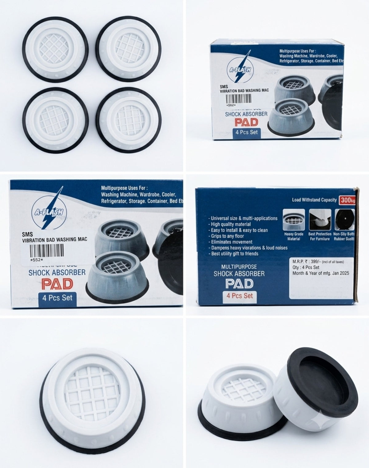 A-FLASH 4 Pcs Multipurpose Shock Absorber Pads
