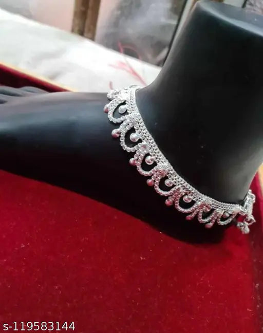 Allure Chunky Women Anklets Toe Rings – Silver-Plated Brass Copper Artificial Stones Beads India