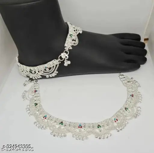 Allure Fancy Silver-Plated Women Anklets Toe Rings – Set of 1 India