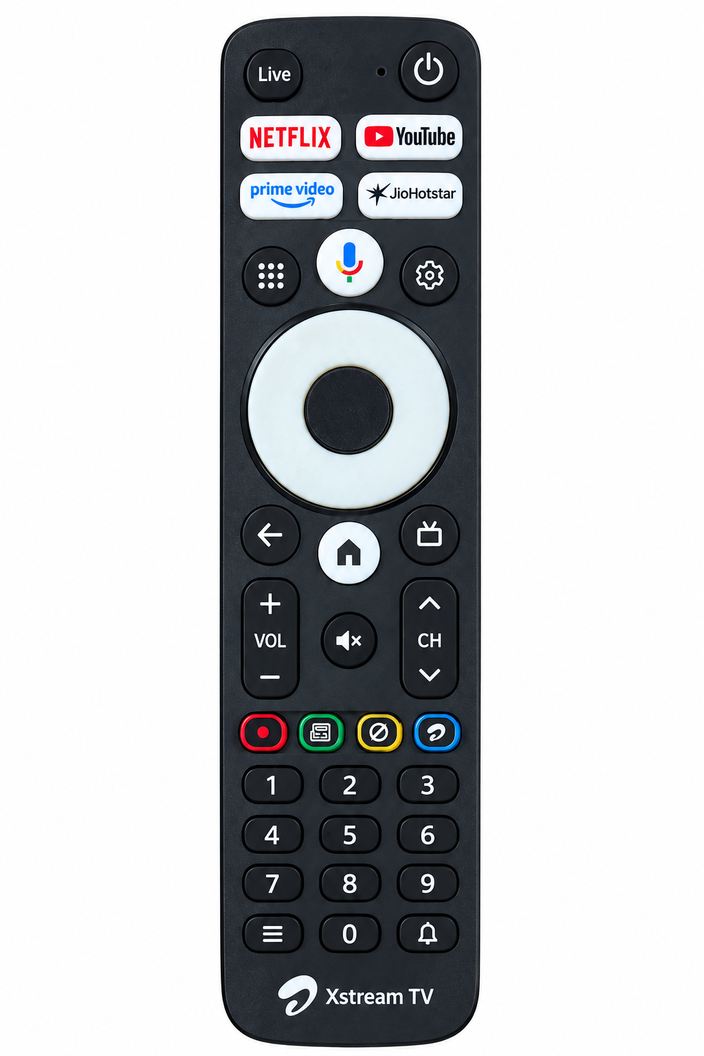 Airtel Xstream TV remote front view