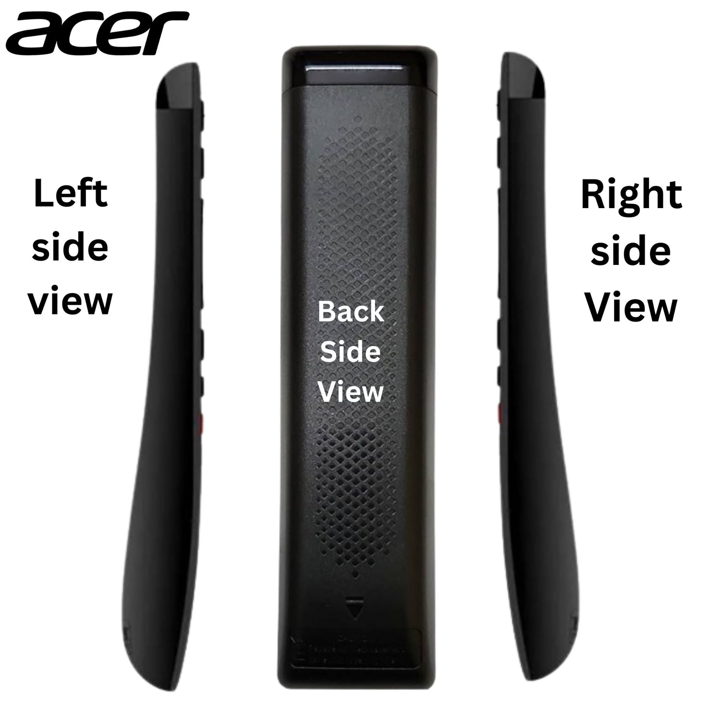 Acer Smart LED TV Remote back view — 2 AAA batteries IR no programming India Faritha