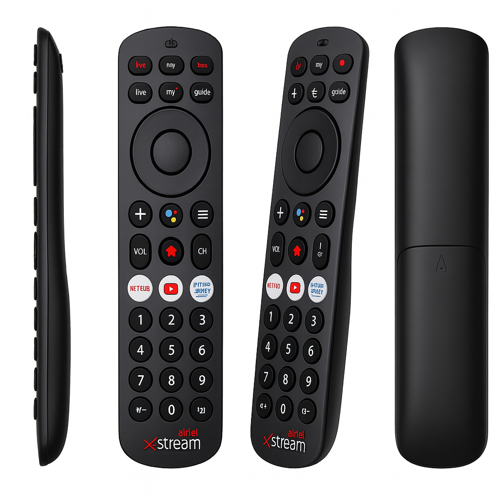 Airtel Xstream HD STB Remote — voice Netflix YouTube Prime Video India Faritha 2026