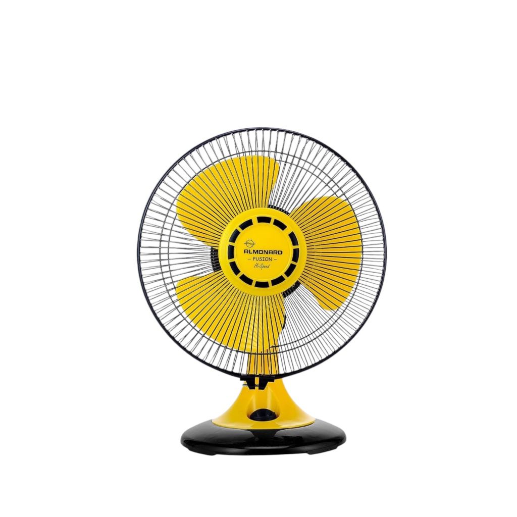 Almonard Fusion 12 Inch High Speed Wall Cum Table Fan 300mm Black Yellow
