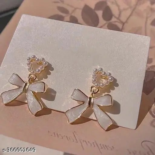 Elegant Gold-Plated Drop Earrings with Cubic Zirconia Studs India