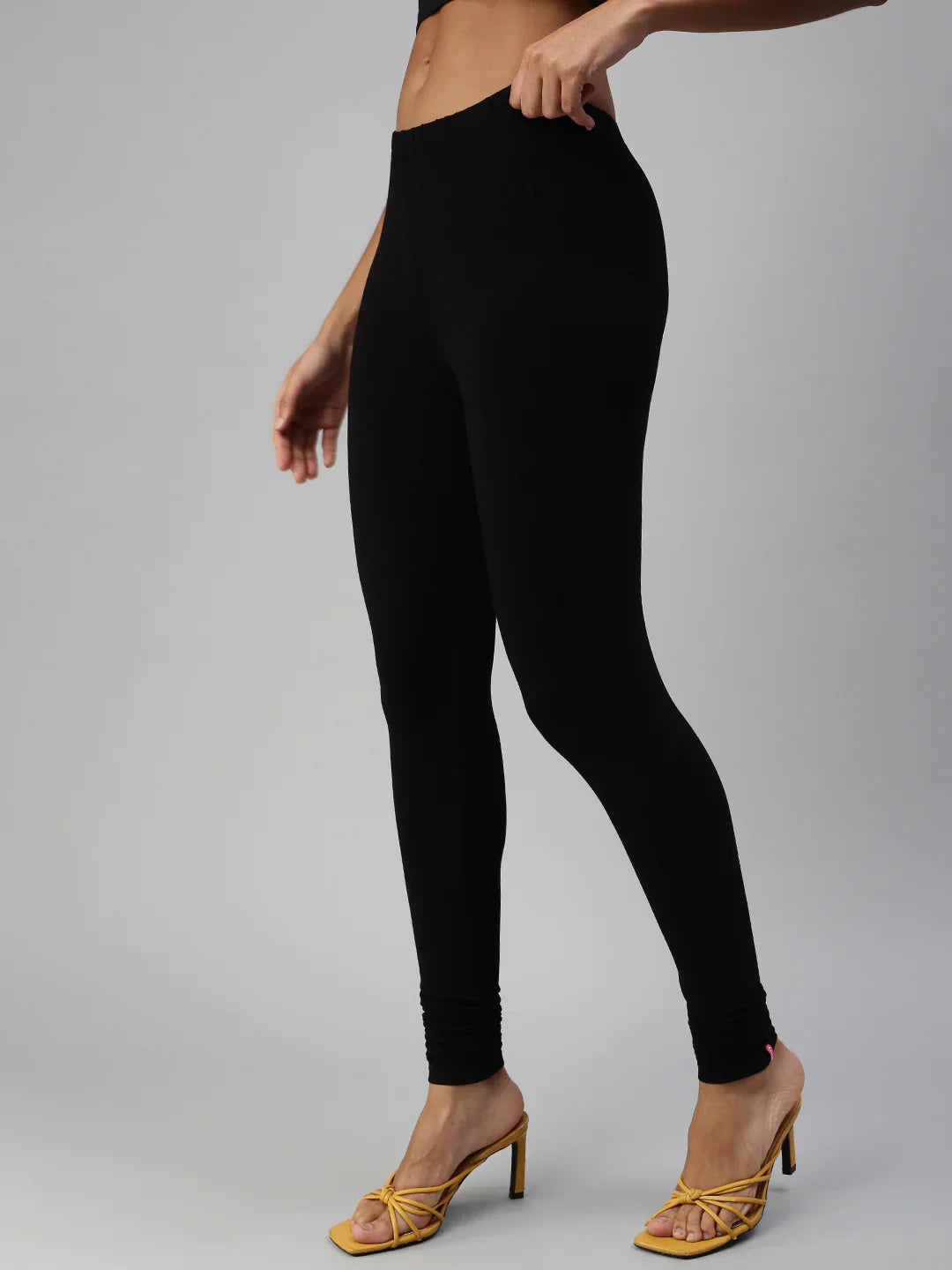 Prisma Black Churidar Leggings front view comfort fit India Faritha 2026