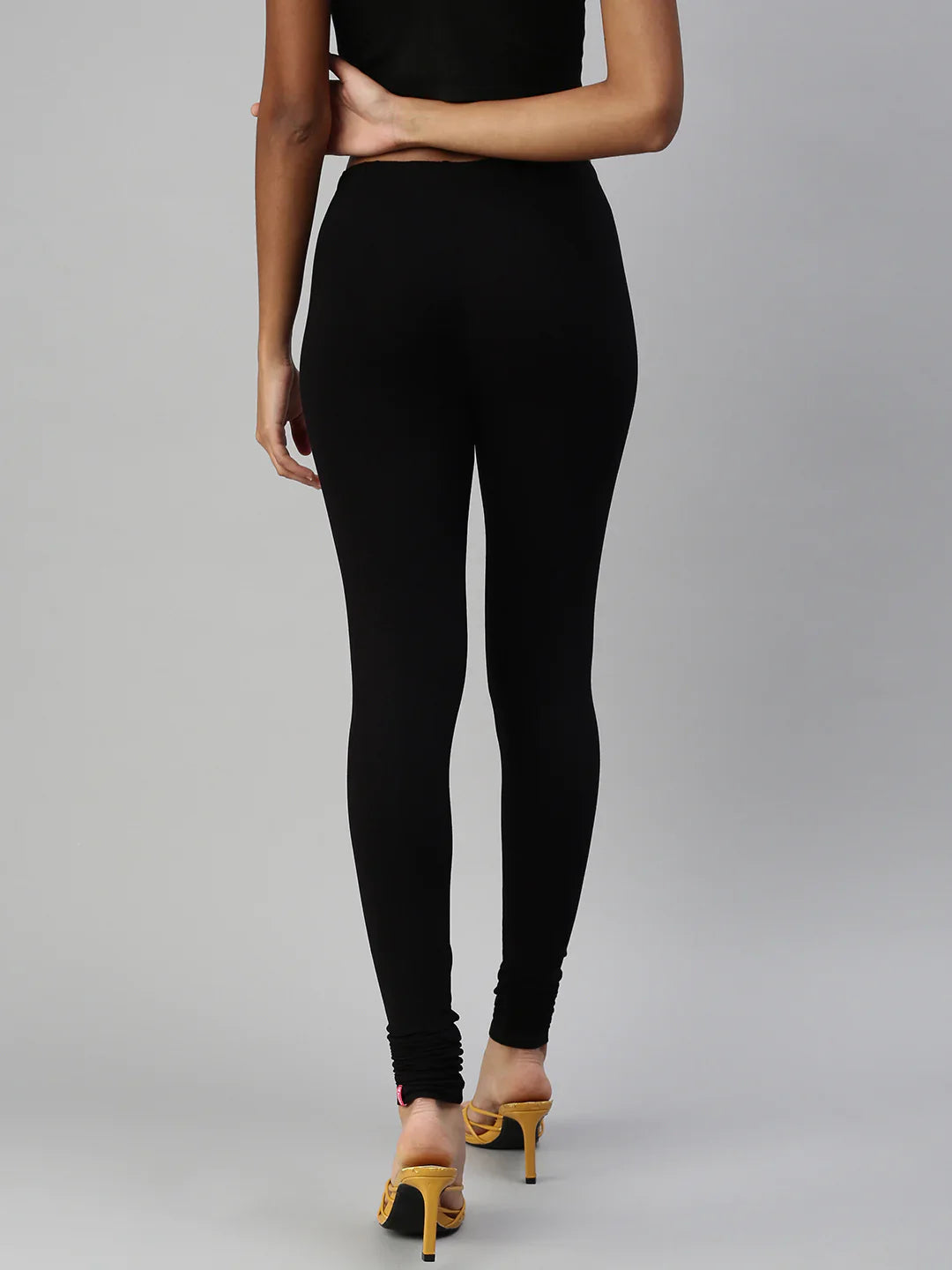 Prisma Black Churidar Leggings fabric view no colour fade India Faritha 2026