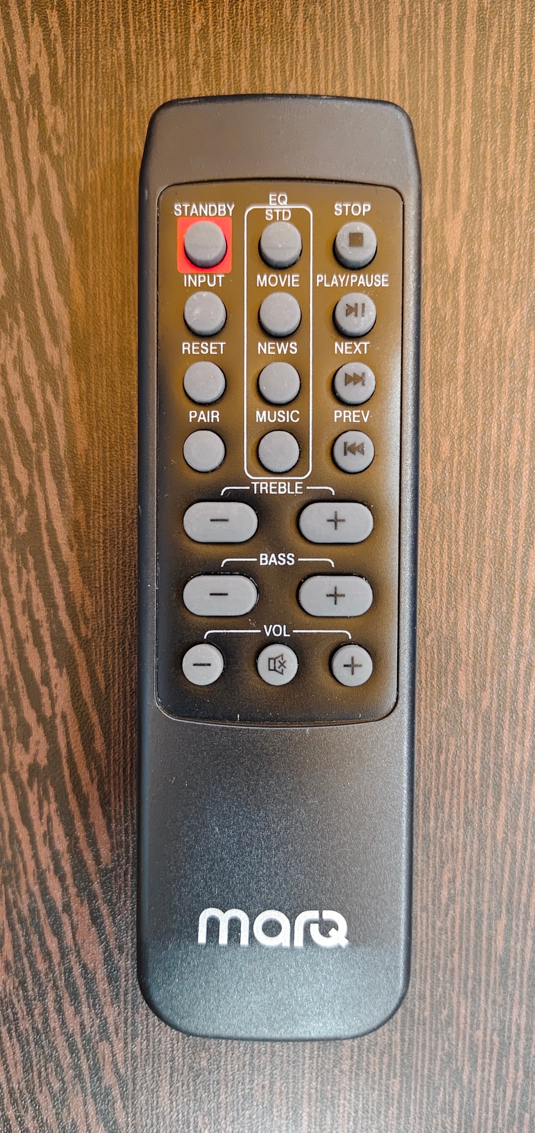 Blaupunkt SBW-01 Soundbar Remote Control — front view, Dolby Digital home theater India Faritha