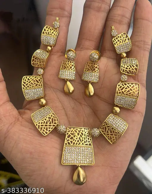 Shimmering Fancy Women Necklace and Earrings Set India