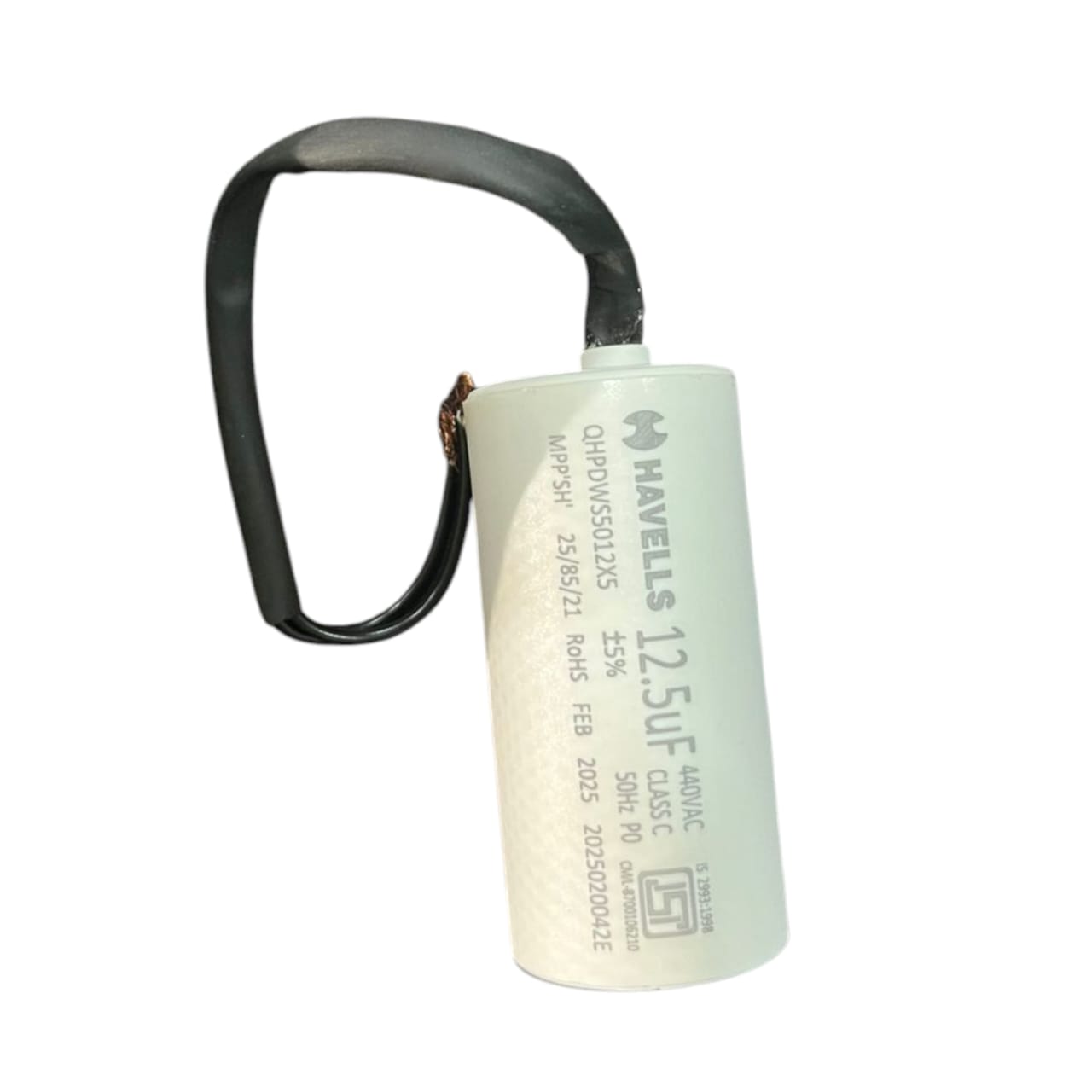हैवेल्स एसी एमएफडी कैपेसिटर - 12.5µF / 440V मोटर रन कैपेसिटर