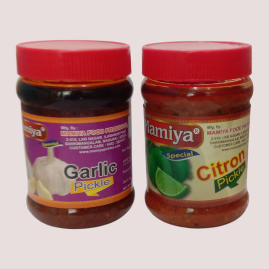 Mamiya Pickles Combo (Garlic & Citron Pickle) – 300g Each