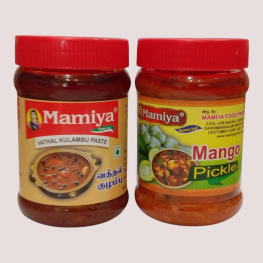 Mamiya pickles combo (vadhal kulambu paste & mango)-300 Each