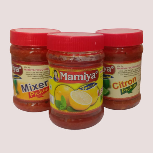 Mamiya Pickles Combo – 3 Delicious Flavors (Lemon, Mixer, Citron) - 300g Each